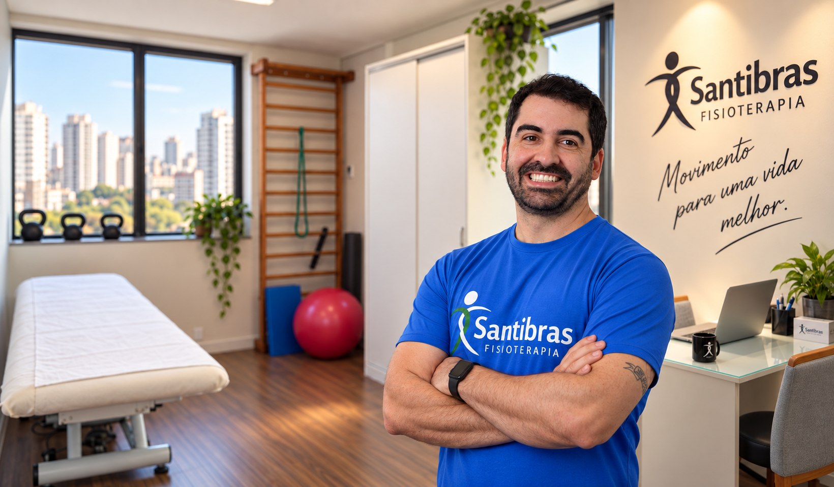 Fisioterapeuta da Santibras na clínica